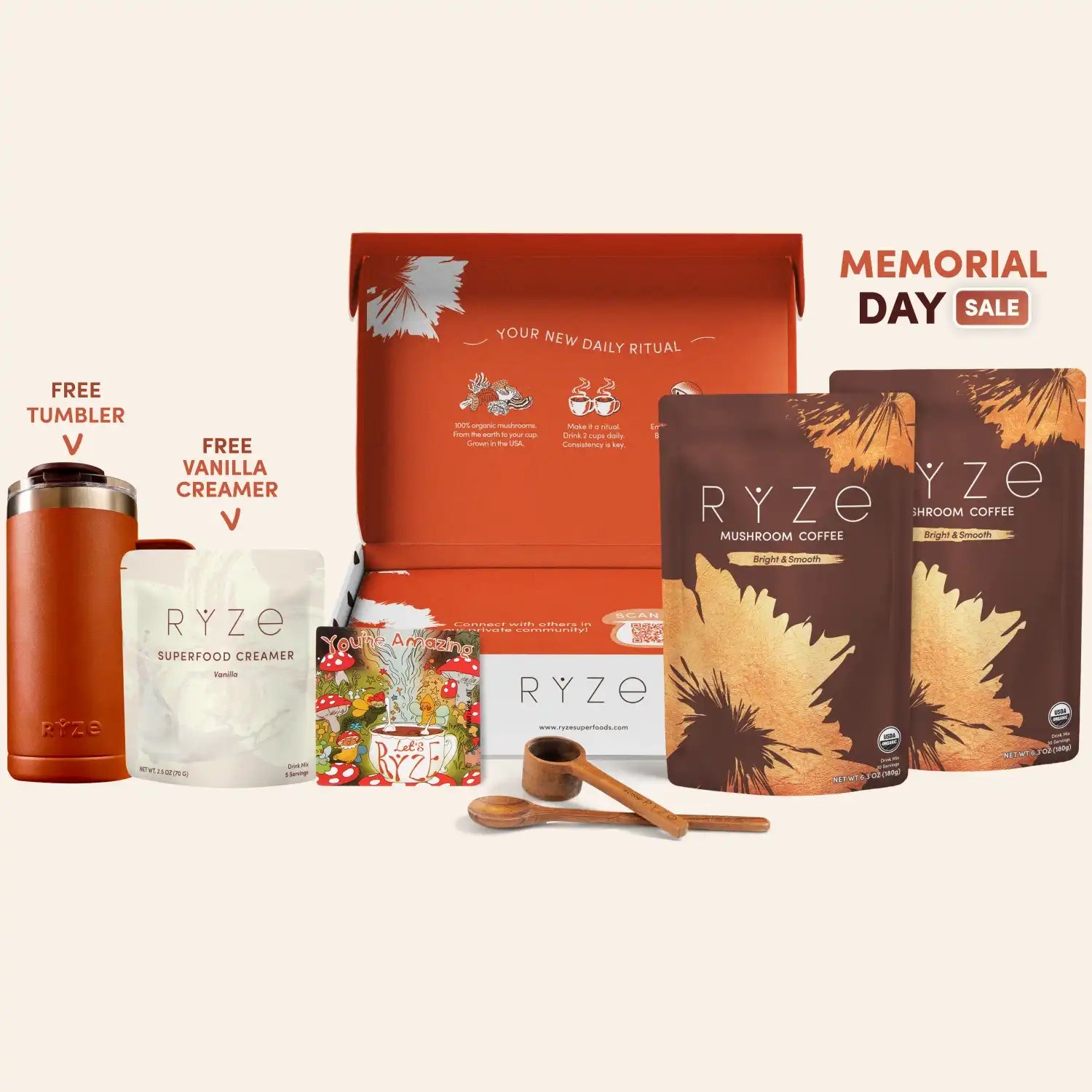 Mushroom Coffee Starter Kit (60 servings) - Mushroom Blend Daily