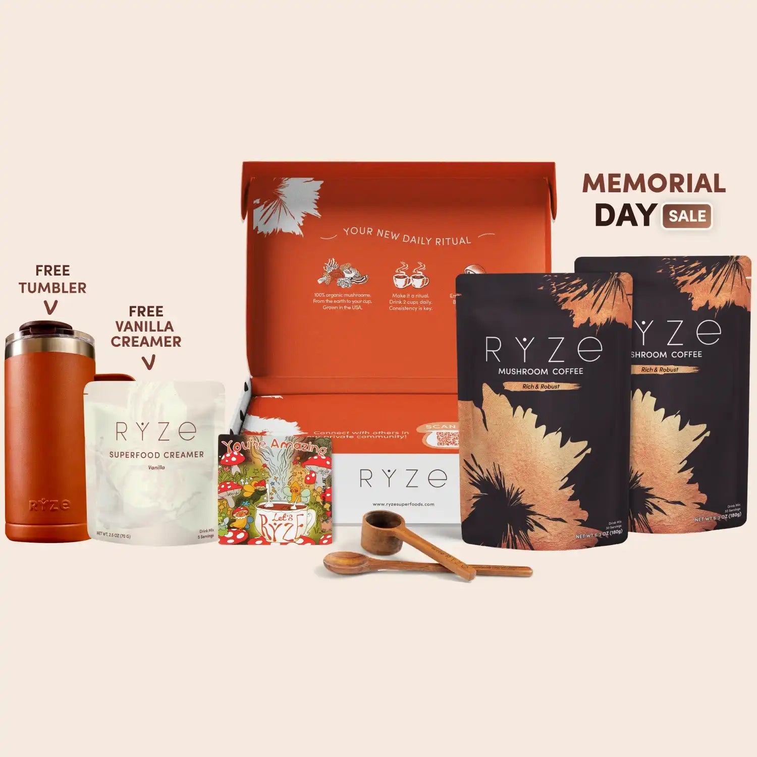 Mushroom Coffee Dark Roast Starter Kit (60 servings) - Superfood Coffee Mix